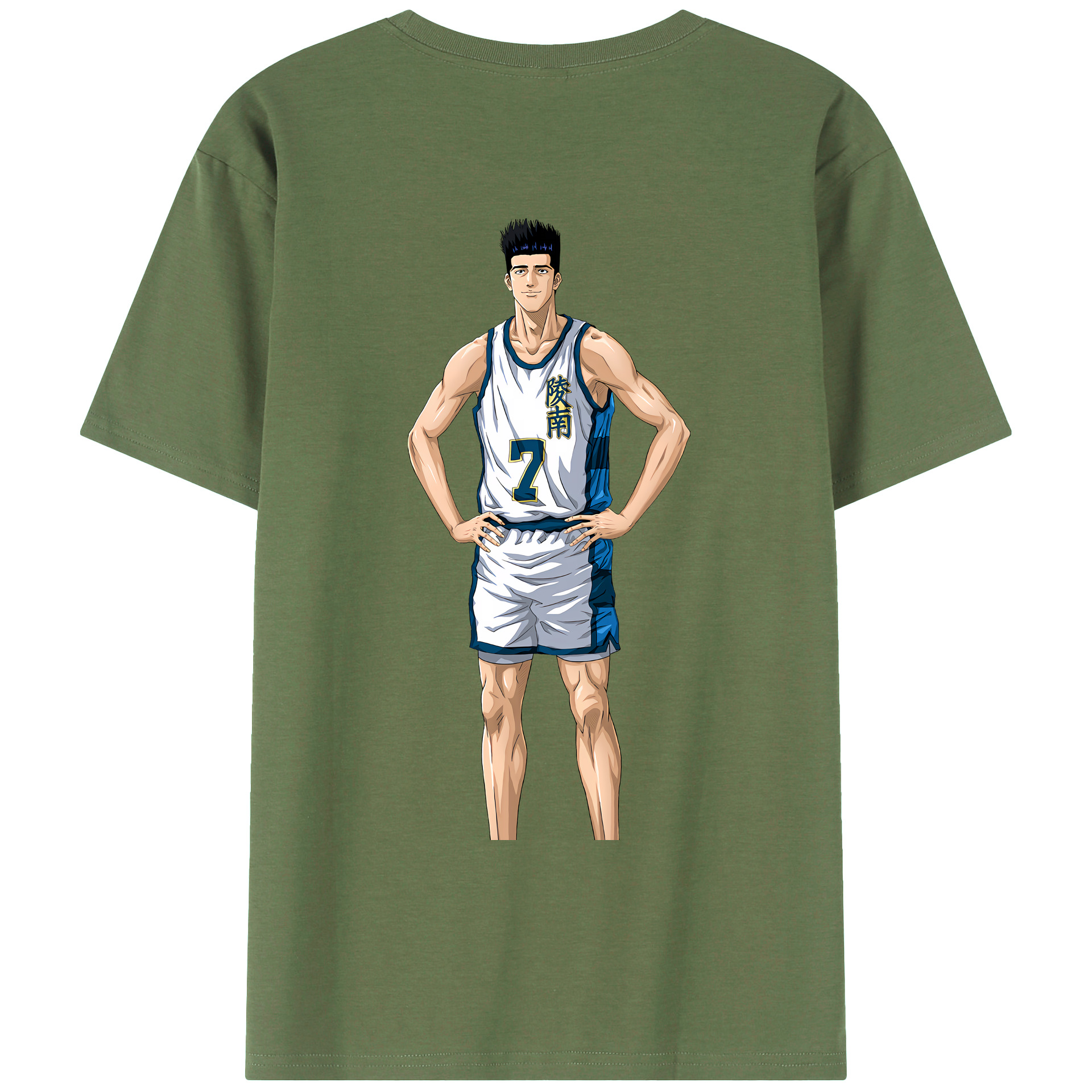 （画像用） SLAM DUNK／スラムダンク 綿100％ メンズ半袖Tシャツ（バックプリント） 通気性